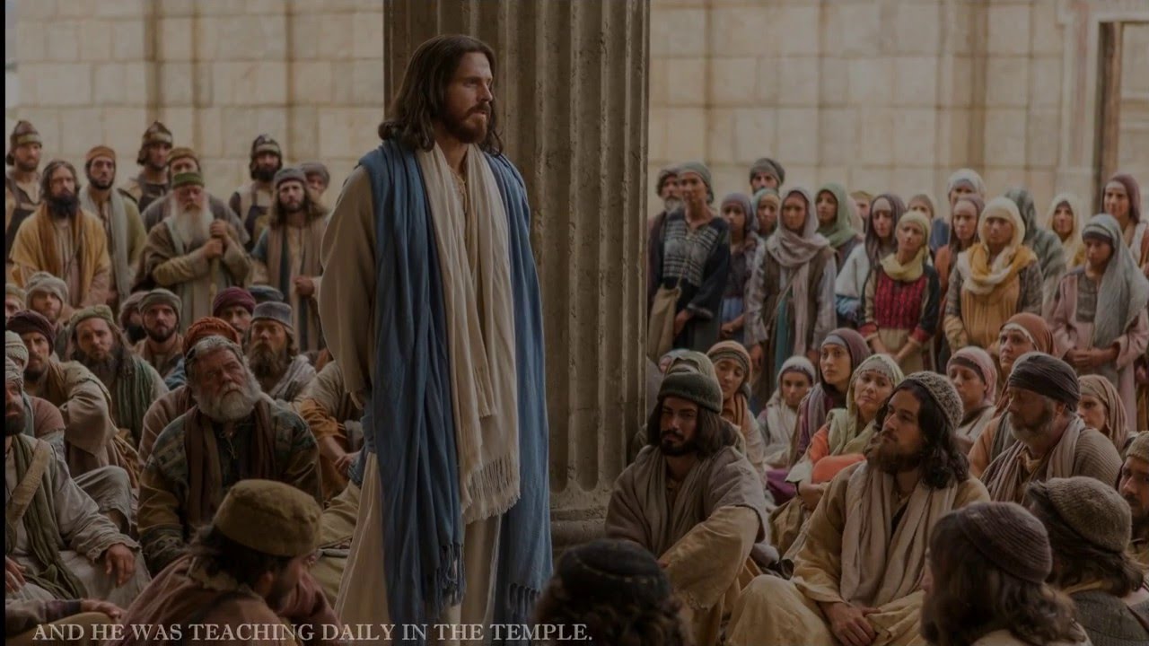 Jesus teaching in the Temple